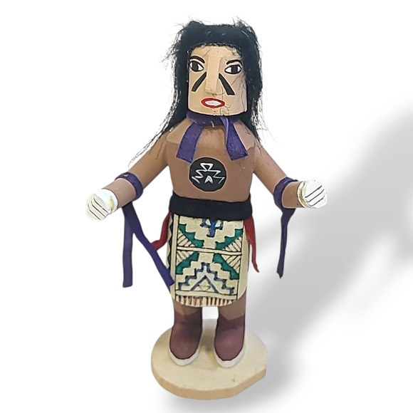 Other - Mudhead Kachina Doll 6.5" Native American Carved Wood Signed KR 421-987